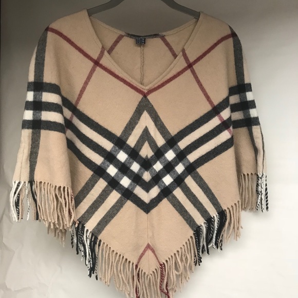 burberry check poncho